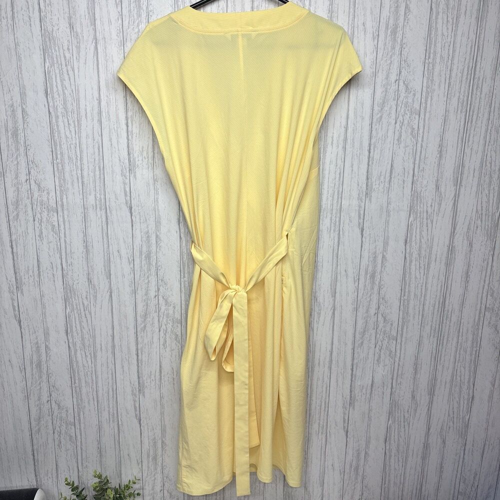 Womens Size L Athleta Newport Wrap Dress Yellow - Picture 4 of 6